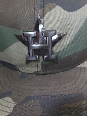 59Fifty Huston Astros METAL H& ⭐️ Emblem Camo Hat 7.3/4" NWOT